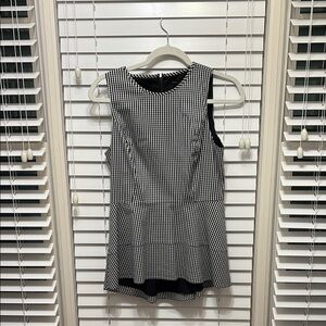 White House Black Market Black and White Sleeveless Blouse